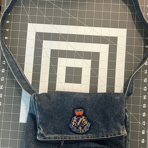 Vintage 1990’s Gitano Blue Jean/Denim purse with Embroidered Patch  A 25030 - Picture 1 of 3
